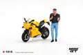 (Pre-Order – ETA May 2027) Ducati Panigale V4 S Giallo with Figure 1:64 Scale Model (MINI GT)