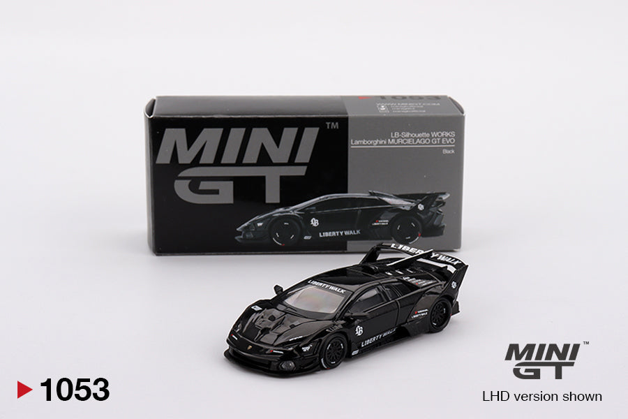 Mini GT #MGT01053 1/64 Lamborghini LB-Silhouette WORKS MURCIELAGO GT Evo Black