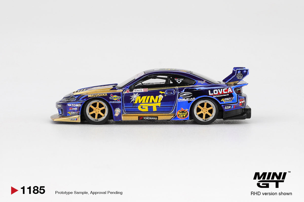 Nissan LB-Super Silhouette S15 SILVIA #555 Team MINI GT Liberty Walk 2025 Formula Drift Halloween Special (1:64 Scale Diecast)