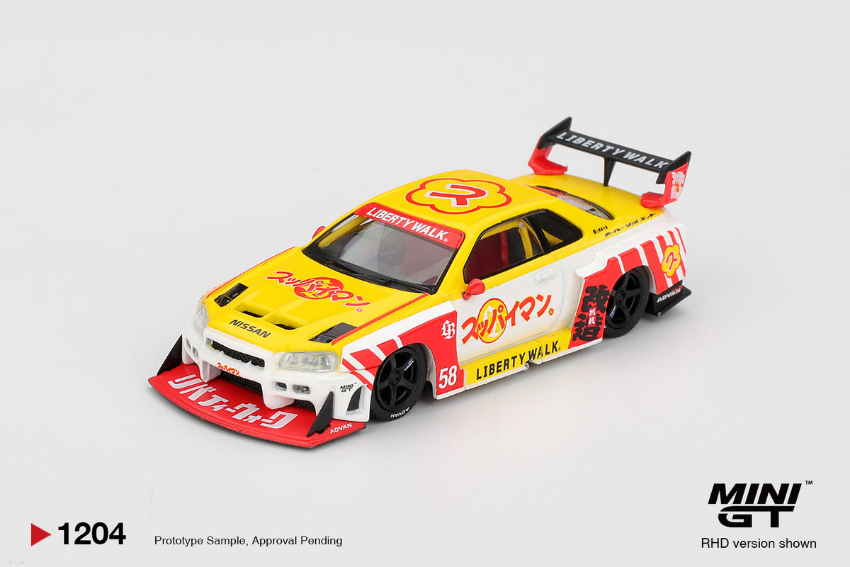 Nissan LB-ER34 Super Silhouette SKYLINE Suppaiman Okinawa 1:64 Scale Diecast Car (MINI GT)
