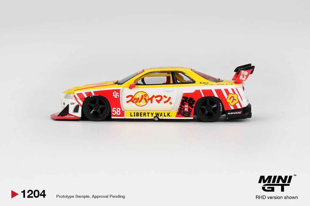 Nissan LB-ER34 Super Silhouette SKYLINE Suppaiman Okinawa 1:64 Scale Diecast Car (MINI GT)