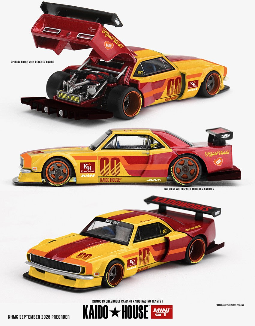 (Pre-Order – ETA May 2027) Chevrolet Camaro Kaido Racing Team V1 1:64 Scale Diecast Car (Kaido House x MINI GT)