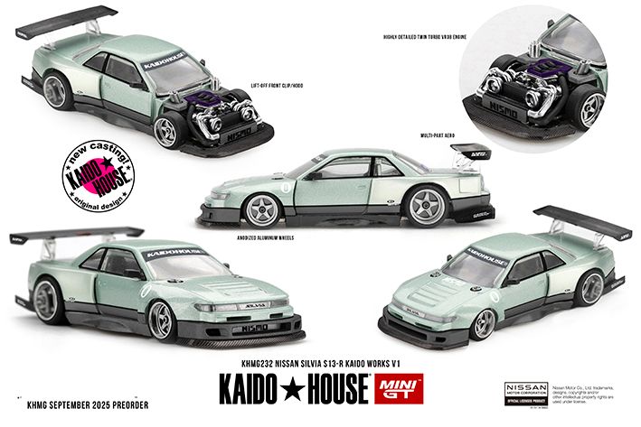 Nissan Silvia S13-R KAIDO WORKS V1 (1:64 Scale Diecast)