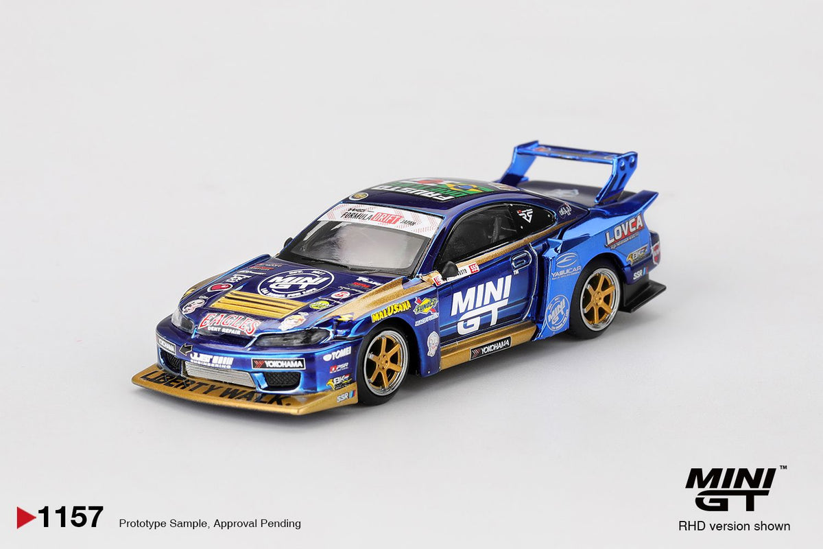 Nissan LB-Super Silhouette S15 SILVIA #555 Team MINI GT Liberty Walk 2025 Formula Drift (1:64 Scale Diecast)