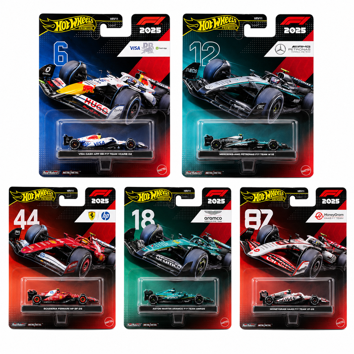 Hot Wheels Formula 1 Collectible Team Cars – 5 Cars (Group 4)