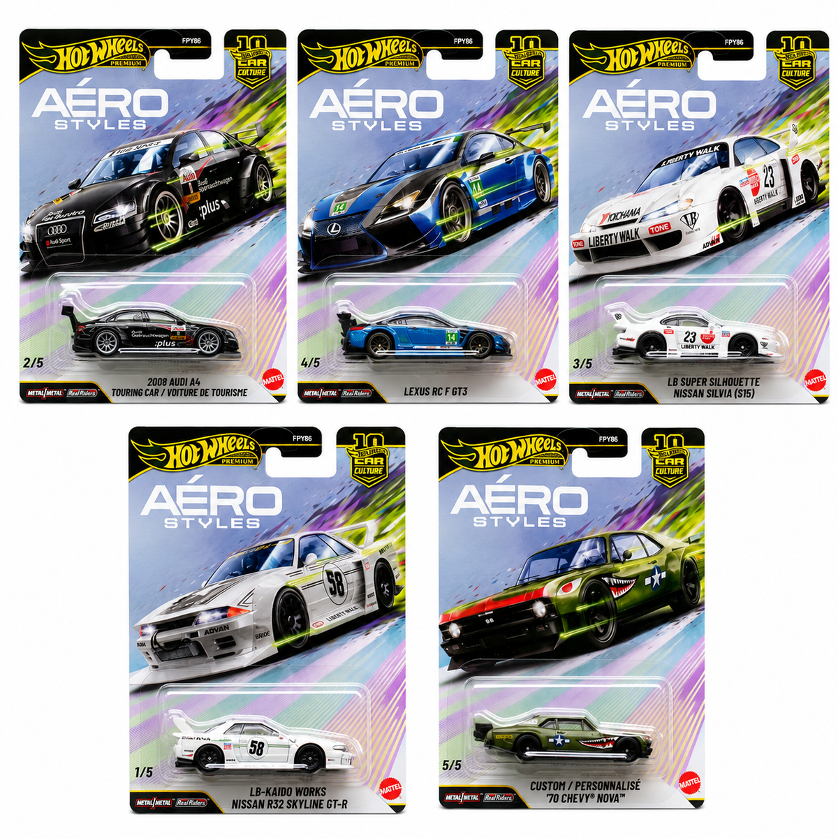 Hot Wheels Car Culture 2026 Aero Styles – Set of 5