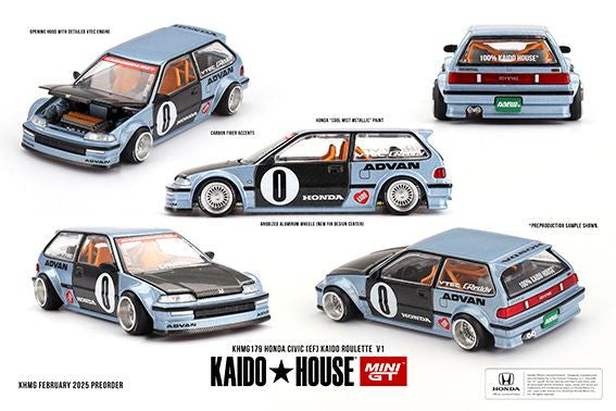 Honda Civic (EF) Kaido Roulette  V1 (1:64 Scale Diecast)