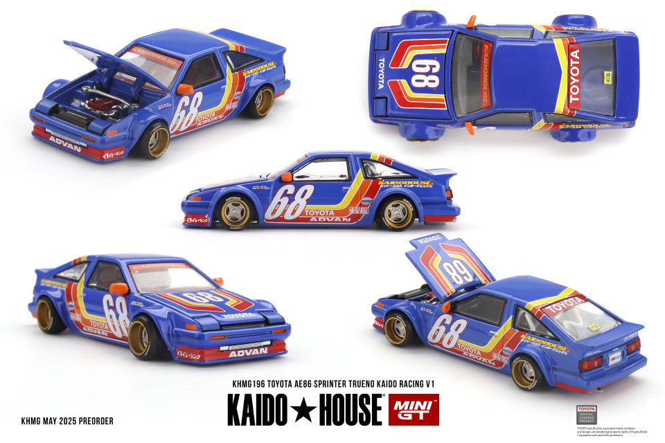 Toyota AE86 Sprinter Trueno Kaido Racing V1 (1:64 Scale Diecast)