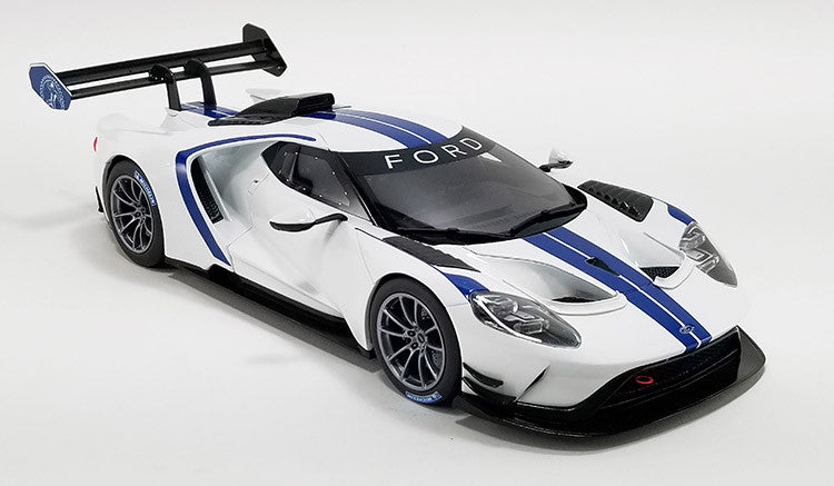 Ford GT Mk II Track 2020 - White with Blue Stripes (1:18 Scale Diecast) GT SPIRIT