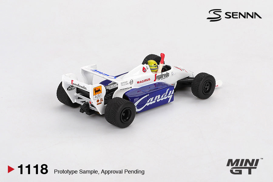 Toleman TG184 #19 Ayrton Senna 1984 Monaco Grand Prix 2nd Place / Blister packaging (1:64 Scale Diecast)