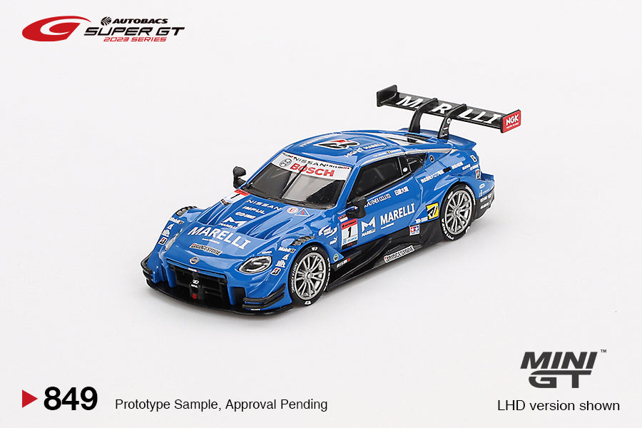 Nissan Z GT500 #1 "MARELLI IMPUL Z" TEAM IMPUL 2023 SUPER GT SERIES Blister Packaging (1:64 Scale Diecast)