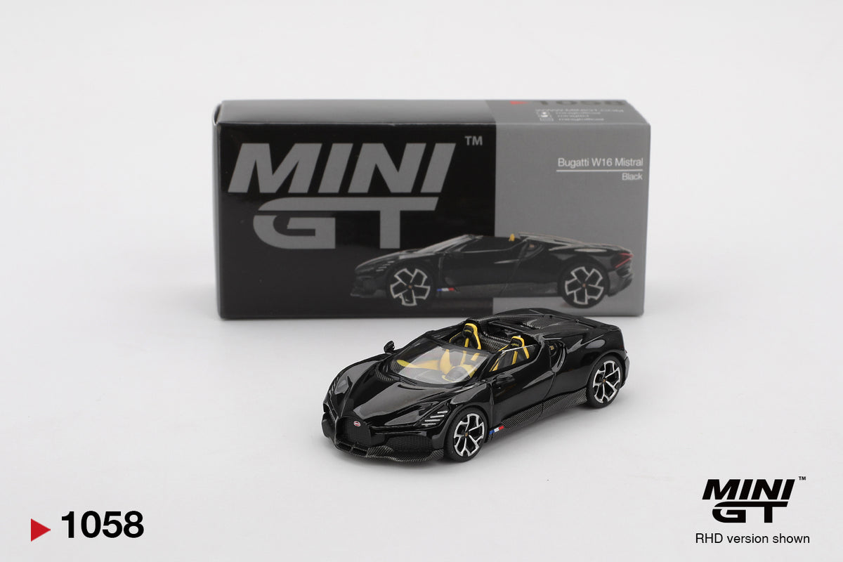 Bugatti w16 mistral black (1:64 Scale Diecast)