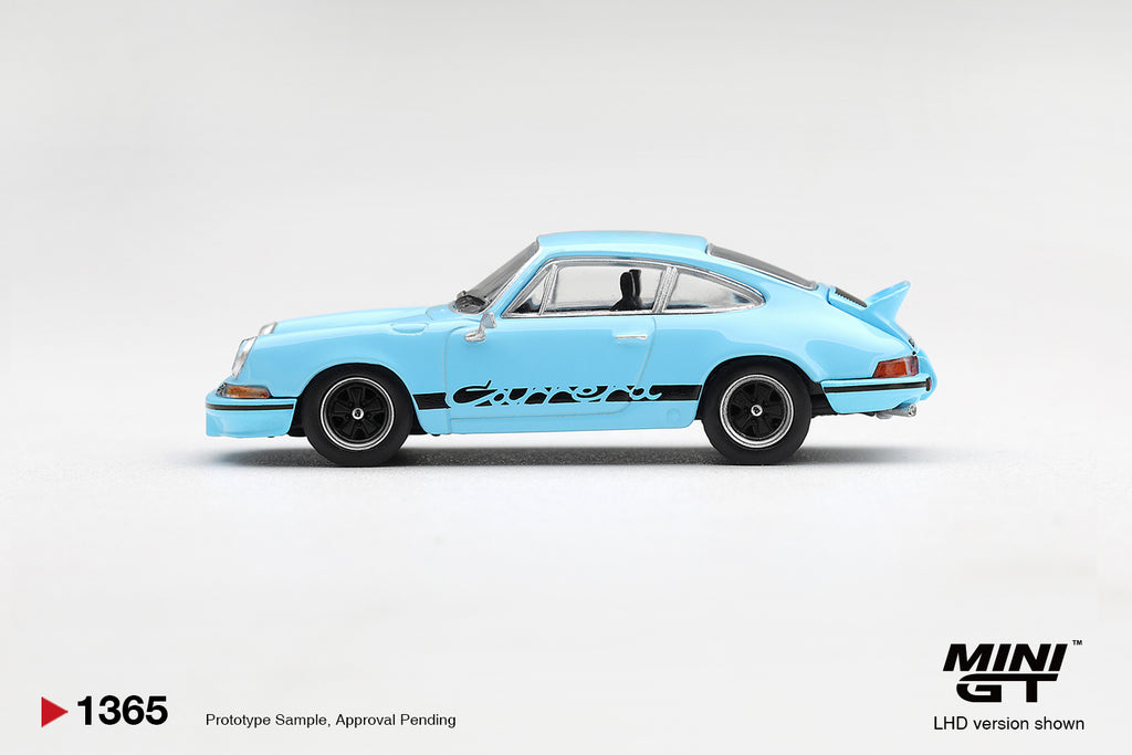 (Pre-Order Porsche 911 Carrera RS 2.7 Gulf Blue with Black Livery 1:64 Scale Diecast