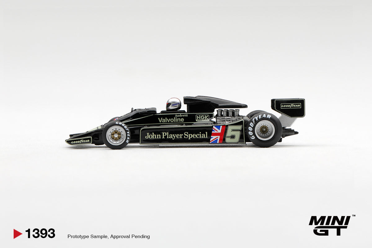 (Pre-Order – ETA March 2027) Lotus 78 #5 Mario Andretti 1977 US GP West Winner 1:64 Scale Diecast Model (MINI GT)