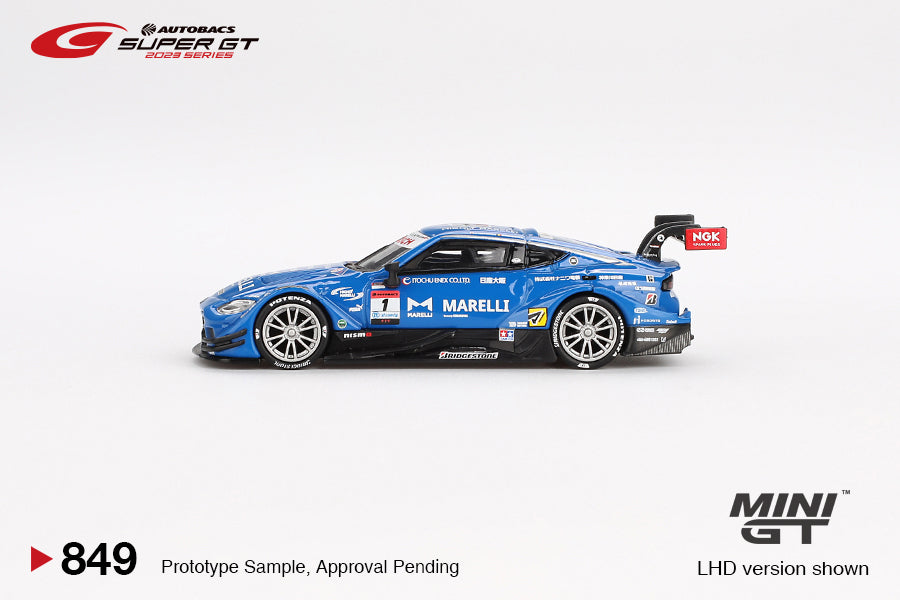 Nissan Z GT500 #1 "MARELLI IMPUL Z" TEAM IMPUL 2023 SUPER GT SERIES Blister Packaging (1:64 Scale Diecast)
